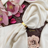 Vriksham Flower Shape Kundan Jadau Adjustable Finger Ring-Red White-J3683